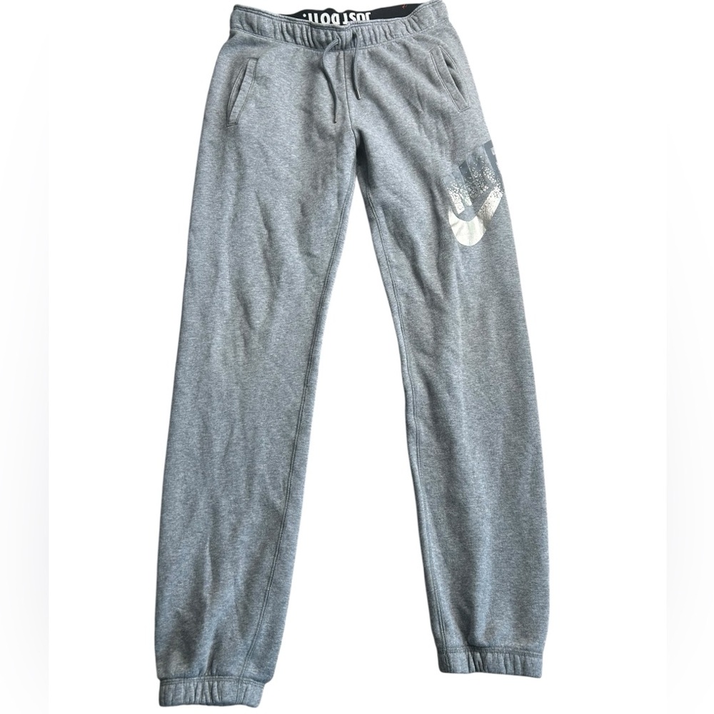 Nike Men’s Sweatpants Small Gray Joggers Just Do It Waistband Swoosh‎ Logo